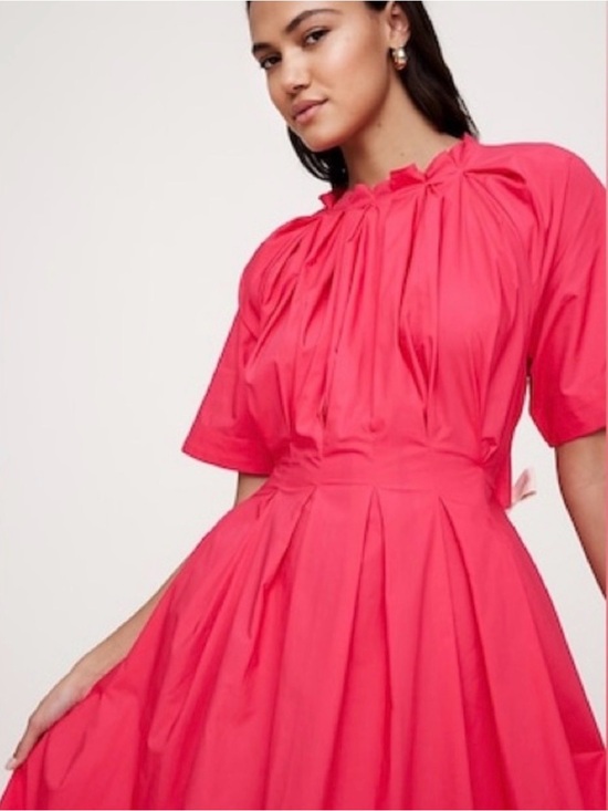Banana Republic Dresses & Skirts - Banana Republic Coral Pink Gathered-Neck Maxi Dress
